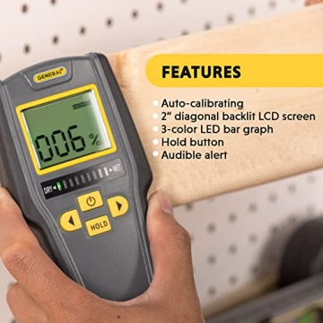 General Tools Digital Moisture Meter MMD7NP for Accurate Reading