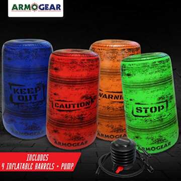 ArmoGear Inflatable Barrels | Set of 4 for Fun Games
