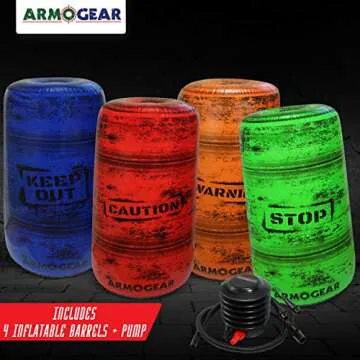 ArmoGear Inflatable Barrels | Set of 4 for Fun Games