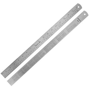 Pacific Arc 18 Inch Ruler - Durable Stainless Steel with Dual Measurement
