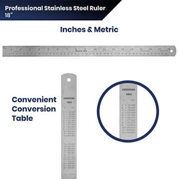 Pacific Arc 18 Inch Stainless Steel Ruler for Precision