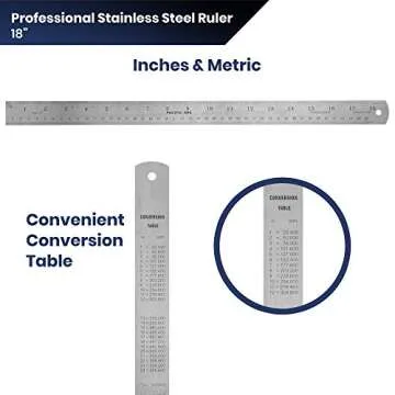 Pacific Arc 18 Inch Stainless Steel Ruler for Precision