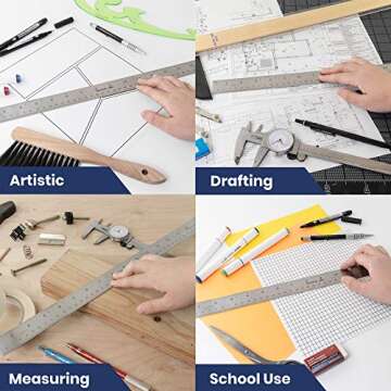 Pacific Arc 18 Inch Stainless Steel Ruler for Precision