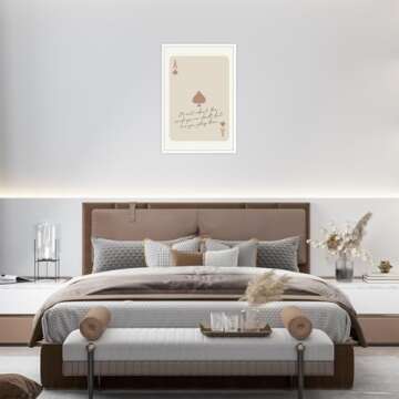 Trendy Ace of Spades Wall Art Retro Playing Card Posters Inspiring Quote Poster Beige Ace Card Bar Cart Motivational Aesthetic Preppy Y2k Room Decor for Girly Coquette Apartment Bedroom 12x16inch Unframed