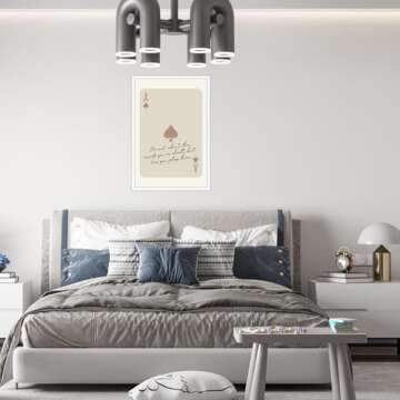 Trendy Ace of Spades Wall Art Retro Playing Card Posters Inspiring Quote Poster Beige Ace Card Bar Cart Motivational Aesthetic Preppy Y2k Room Decor for Girly Coquette Apartment Bedroom 12x16inch Unframed