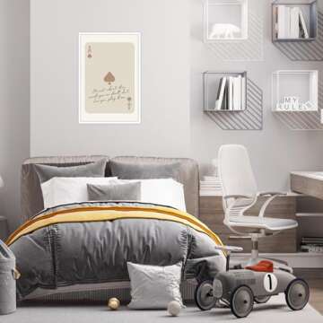 Trendy Ace of Spades Wall Art Retro Playing Card Posters Inspiring Quote Poster Beige Ace Card Bar Cart Motivational Aesthetic Preppy Y2k Room Decor for Girly Coquette Apartment Bedroom 12x16inch Unframed