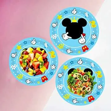 AMZPTBOY 40Pcs Blue Mouse Birthday Party Supplies Minnie Party Supplies Tableware Paper Plates,7" Mo...