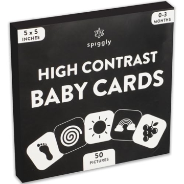 Spiggly 50 Pictures High Contrast Baby Cards - Visual Stimulation for Infants