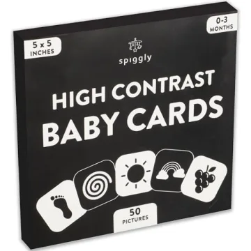 Spiggly 50 Pictures High Contrast Baby Cards - Visual Stimulation for Infants