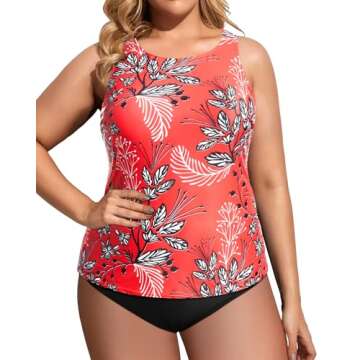 Stylish Holipick Women Red Tankini Swimsuits for Summer Fun