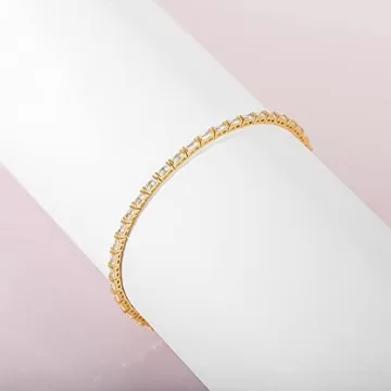 PAVOI 14K Gold Plated Tennis Bracelet for Women