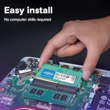 Crucial 16GB (2x8GB) DDR4 RAM Kit 3200 MHz (PC4-25600), Downclockable to 2933/2666 MHz Laptop Memory SODIMM 260-Pin, Compatible with Intel & AMD Laptops – CT2K8G4SFRA32A