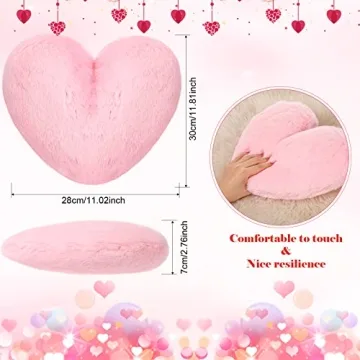 Cute Pink Heart Shaped Plush Pillow Gift for All Occasions