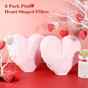 Cute Pink Heart Shaped Plush Pillow Gift for All Occasions