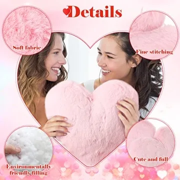 Cute Pink Heart Shaped Plush Pillow Gift for All Occasions