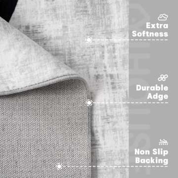 YIHOUSE Abstract Washable Rugs 6x9, Modern Black and White Rug for Living Room, Ultra-Thin Non Slip Contemporary Minimalist Stripe Rugs for Bedroom, Dining Room Office Playroom (6'x9' White)