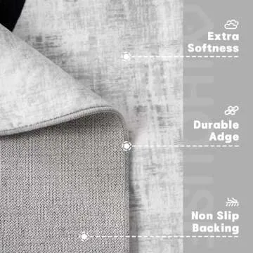 YIHOUSE Abstract Washable Rugs 6x9, Modern Black and White Rug for Living Room, Ultra-Thin Non Slip Contemporary Minimalist Stripe Rugs for Bedroom, Dining Room Office Playroom (6'x9' White)