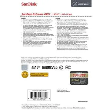 SanDisk Extreme PRO 128GB SD Card for 4K Photography