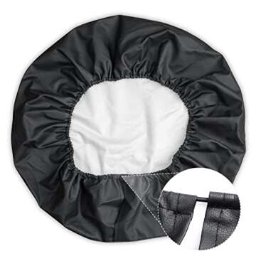 Spare Tire Cover for RV Trailer, Waterproof Leather Wheel Cover with American USA Flag, Camper Spare...