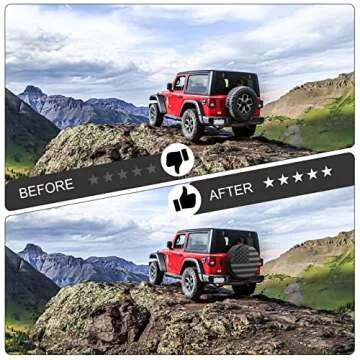Spare Tire Cover for RV Trailer, Waterproof Leather Wheel Cover with American USA Flag, Camper Spare Tire Cover Fit for Jeep Wrangler Rv SUV Truck Travel Trailer 15"