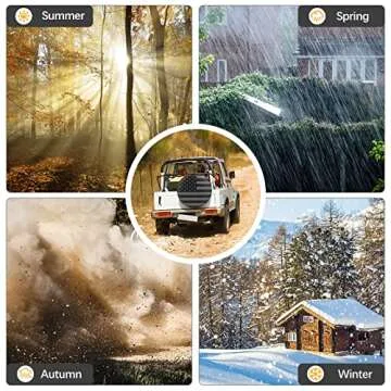 Spare Tire Cover for RV Trailer, Waterproof Leather Wheel Cover with American USA Flag, Camper Spare Tire Cover Fit for Jeep Wrangler Rv SUV Truck Travel Trailer 15"