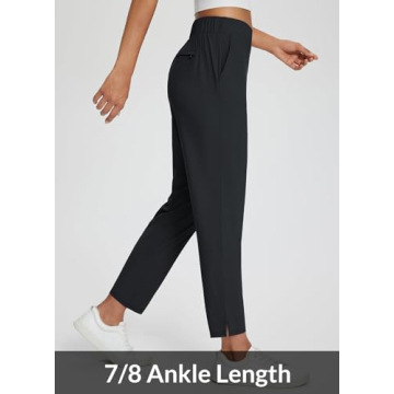 Baleaf Women’s Black Travel Dress Pants UPF 50+ with Pockets