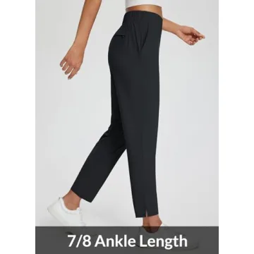 Baleaf Women’s Black Travel Dress Pants UPF 50+ with Pockets