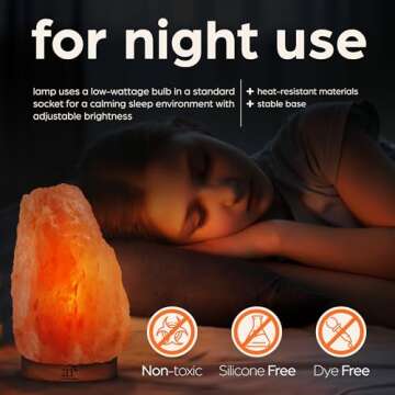 Artnaturals Himalayan Rock Salt Lamp - Natural Glow Night Light -Hand Carved Pink Crystal from Pure Salt - for Rest, Relaxation and Energy - Real Wooden Base (Pink)