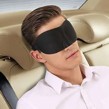 Eye Mask for Sleeping 2PC,Silk Eye Cover for Sleeping&3D Sleep Mask for Lash Extension,Pressure-Free Eye Shades for Travel,Shift Work,Naps,Night Blindfold(Black) (XI)