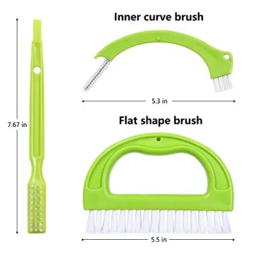 Living&Giving Grout Brush, (3 in 1) Grout Cleaner Brush, Tile Joint Scrub Brush With Handle, Stiff Cleaning Brush for All of the Household Such as Shower,Bathroom, Kitch, Seams, Floor Lines