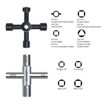 VEAPIZ 2PCS Heavy Duty Sillcock Water Key Set, Portable and Durable