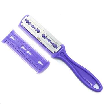 WEFOO Professional Trimmer Razor Dual Side Cutting Scissors DIY Hair Thinning Comb Slim Haircuts Cutting Tool Blade Barber Cut Hair Brush Tools, 3 Pack