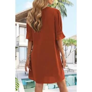 Stylish Wkior Short Sleeve Casual Dress for Women