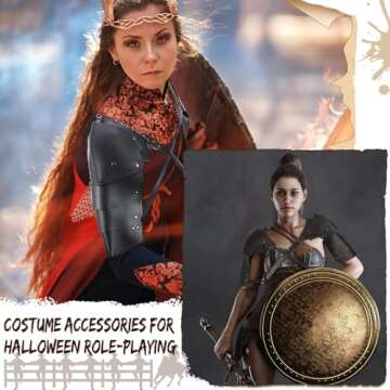 Panitay Halloween Men Shoulder Armors Buckles Adjustable Body Chest Harness Pu Leather Shoulder Armor Steampunk Armor (Black)