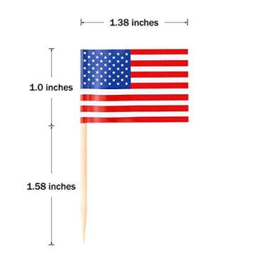 Donoter American Flag Cocktail Picks - 100 Pack for 4th of July Party