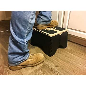 Camco Heavy Duty 9" Folding Step - Non-Slip Foldable Stool for RVs & Camping