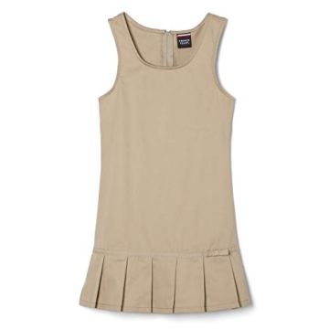 French Toast Toddler Pleated Jumper with Bow - Khaki