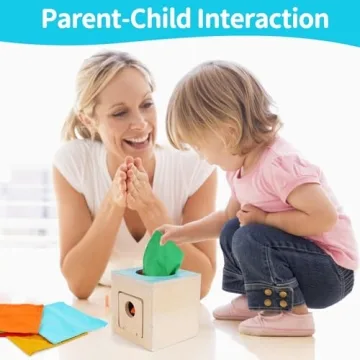 FCSONU Montessori Wooden Baby Tissue Box Toy for Infants