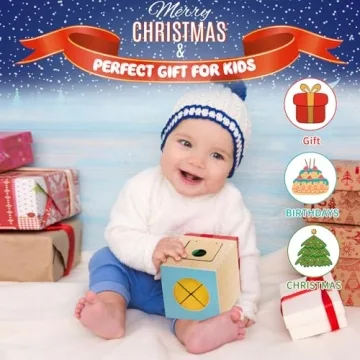 FCSONU Montessori Wooden Baby Tissue Box Toy for Infants