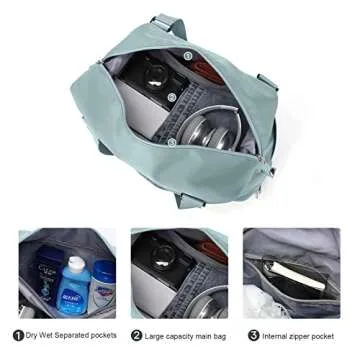 Travel Bag,Large Sports Tote Gym Bag,Waterproof Weekender Carry On Overnight Bags for Women with Trolley Sleeve,Travel Duffel Bag with Shoe Compartment