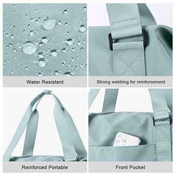 Travel Bag,Large Sports Tote Gym Bag,Waterproof Weekender Carry On Overnight Bags for Women with Trolley Sleeve,Travel Duffel Bag with Shoe Compartment