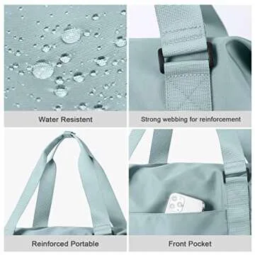 Travel Bag,Large Sports Tote Gym Bag,Waterproof Weekender Carry On Overnight Bags for Women with Trolley Sleeve,Travel Duffel Bag with Shoe Compartment