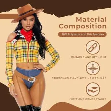Forplay Women's Playtime Sheriff Sexy Cowboy Movie Character Costume Adult Costume, Yellow, S/M