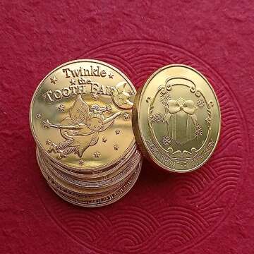 MOZART Cartoon Story Tooth Fairy Medallion Children's Tooth Changing Commemorative Gift Small Gift Golden Commemorative Coin