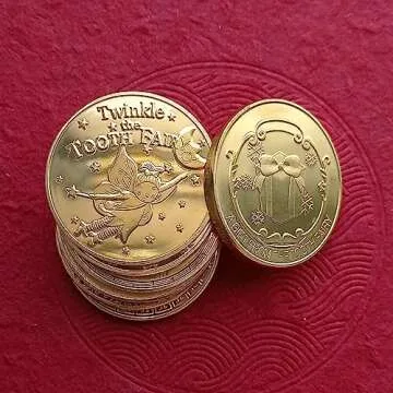 MOZART Cartoon Story Tooth Fairy Medallion Children's Tooth Changing Commemorative Gift Small Gift Golden Commemorative Coin