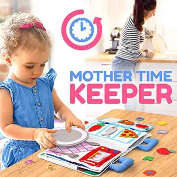 QUIET BOOK for Kids - Interactive Felt Busy Book - Montessori for Toddlers - Carry on Travel Quiet Activity Book - Soft Fabric for Children - 10 Pages for Early Learning