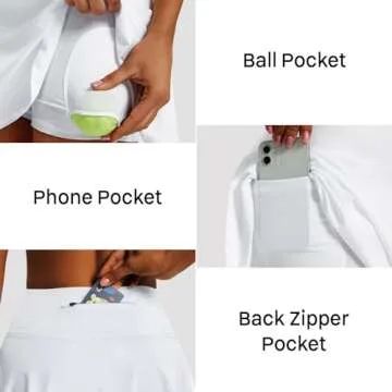 LXNMGO Women’s High Waist Pleated Skirt with Pockets