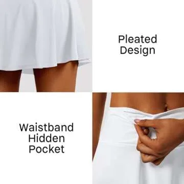 LXNMGO Women’s High Waist Pleated Skirt with Pockets