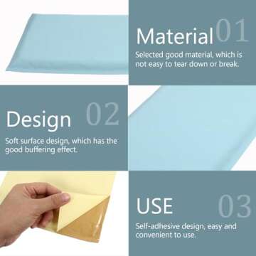 DECHOUS 5Pcs 3D Anti-Collision Wall Padding, Wall Cushion Padding for Kids, Blue Upholstered Wall Panels Headboard Panels for Kids Playroom Wall, 20x8in