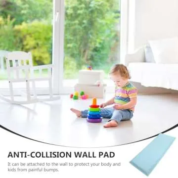 DECHOUS 5Pcs 3D Anti-Collision Wall Padding, Wall Cushion Padding for Kids, Blue Upholstered Wall Panels Headboard Panels for Kids Playroom Wall, 20x8in